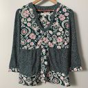 Boden USA Boden Cottagecore Peasant Style Green Floral Dotted 3/4 Length Sleeve Blouse 6 Photo 1