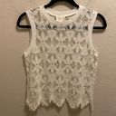 Deletta Anthropologie  White Lace Scalloped Hem Tank Top Size XS Photo 2