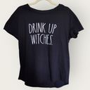 Rae Dunn  Halloween Drink Up Witches Black Tee Shirt Sock Set Size Medium Photo 0