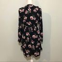 Xhilaration NWOT Black Floral Ruffle Wrap Dress Long Sleeve Photo 2