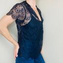 The Limited Black Floral Lace Sheer Blouse Photo 6