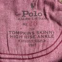 Polo NWT  Ralph Lauren Burgundy Tompkins Skinny High Rise Ankle Jeans Size 26 Photo 9