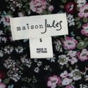 Maison Jules  Womens S Dark Floral Georgette Blouse Top Black Pink Cottagecore Photo 4