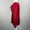 Natori  Solid Red Long Sleeve Draped Cowl Neck Textured Top Women’s Size Medium Photo 6