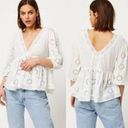 Free People  Sweeter Side Eyelet Top white, size XS oversized 19” P2P Photo 1