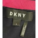 DKNY  navy blue pink trim pullover sweater Womens Size L Photo 4