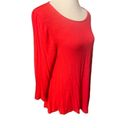 cupio  Red 3/4in Sleeve Blouse Size XL Photo 3