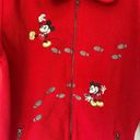 Disney Vintage Red  Zip Up Fleece Jacket Photo 1