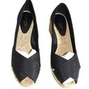 Ralph Lauren ❤️ Lauren  Black Silk Wedge Heels 10B Photo 1