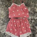 Boutique Pajama Set Shorts Top Hearts Pinks Small Photo 0