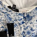 Lulus NEW  Stunning Shine White Blue Floral Print Halter Mini Dress XS NWT Photo 10