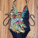 Ed Hardy Vintage Y2K Rare Black Dragon Cross Rhinestone Edgy One Piece Swimsuit Photo 0