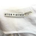 Alice + Olivia  Jenice Lace Inset Open Front Blazer White Linen Size Small Photo 5