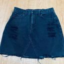 Volcom Women's High Waisted Raw Hem Black Denim Mini Skirt Size S Photo 0