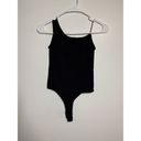 Dynamic  Bodysuit One Shoulder Black Ribbed One Size Photo 4