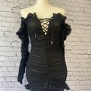 House Of CB Tatyana Black Ruffle Mini Dress Photo 3