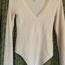 American Eagle Cream Colored Lace Thong Bodysuit Size S Photo 0