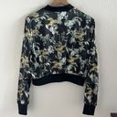 Victoria's Secret  Silky Polyester Bomber Jacket Dark Tropical Print Front Zip L Photo 6