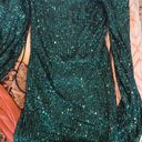 Sequin Hearts Forest Green Formal Dress Photo 2