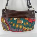 Relic  Womens Shoulder Bag Hobo Zip Closure Double Strap Multicolor Butterfly Photo 2