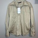 ZARA NWT  nude neutral zippered shirt with patch pockets women's size small Photo 3