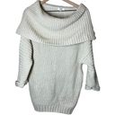 Umgee  Oversized Aspen Off the Shoulder Chunky Cream Knit Sweater Size Small Photo 2