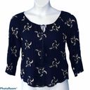 Jun & Ivy  Embroidered 3/4 Sleeve Loose Fit Blouse Size small Photo 0