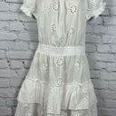 AQUA  Swim Women’s Beach Coverup Tiered Peasant Dress Cotton Eyelet Ivory S NWT Photo 1