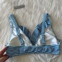 Amazon NWT High Waisted White Blue Bikini Set Photo 5