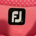 FootJoy  Pink Golf Polo Polkadot Short Sleeve Button Collar Size Medium Photo 5