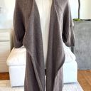 Vince  Short Sleeve Wool Open Front Waterfall Cardigan In Brown Size L Photo 0