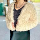 French Kiss Womens L Faux Furry jacket  Tan Long Sleeve Photo 0