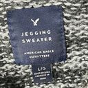 American Eagle  Outfitters Women Knit Jegging Sweater Gray Snowflakes Sz L EUC Photo 6