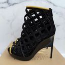 Burberry Edenside Laser Cut suede Caged peep toe ankle boot booties IT 39 US 9 Photo 0