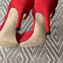 Marc Fisher Women red suede ankle wrapped pointed toes stilettos d’orsay shoes, Size 61/2M Photo 8