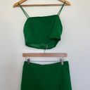 2 Piece Green Set With Crop Top And Skort Size L Photo 0