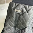 Sweaty Betty  Black Faux Leather Zip Quilted Panel Jacket Womens Size M Photo 6