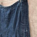 Larry Levine  Women Stretch Blue Denim Jeans Flare Knee Length Skirt Size 18W Photo 2