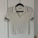 Polo Hooked Up Preppy White Collared Cropped  Top Photo 0