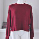 June and Hudson  Cropped Sweater Mock Neck Knit Burgundy Long Sleeves Size XL NWT Photo 0