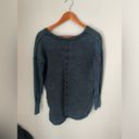 Free People  Denim Blue and Black Tie Dye Pullover Sweatshirt Size XS Photo 4