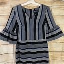 ECI striped v-neck bell sleeves dress women’s Size 6 Photo 4