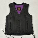 Milwaukee Leather Stud and Wings Black Motorcycle Biker Vest US Marine Womens S. Photo 5