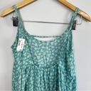 Aeropostale NWT Retro Floral Spaghetti Strap Ruffle Mini Teal Dress Size Small Photo 6