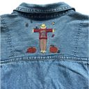 Christopher & Banks Vintage size M  100% cotton denim long sleeve button down top Photo 10