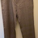 Cropped Plaid Work Pants Brown Size 28 Photo 3