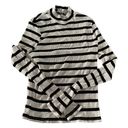 NA-KD  Shirt Womens XX Large Black Cream Stripe Ribbed Mock Neck Viscose Blend Photo 0