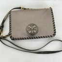 Tory Burch Marion Combo Crossbody Purse Wrinkled Leather in Gunmetal Photo 1