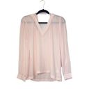 The Loft  Light Pink Wrap Tie Neck V-neck Long Sleeve Blouse Photo 6