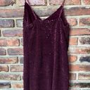 DO+BE  Burgundy Velvet Sequined Sleeveless Mini Tank Slip Dress Size Small Photo 6